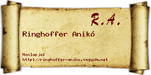 Ringhoffer Anikó névjegykártya